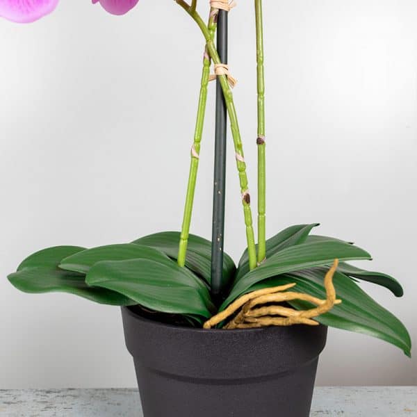 Kunstplant Orchidee 3 tak roze steel