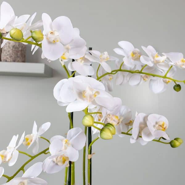 Orchidee Kunstplant 5 tak wit bloem